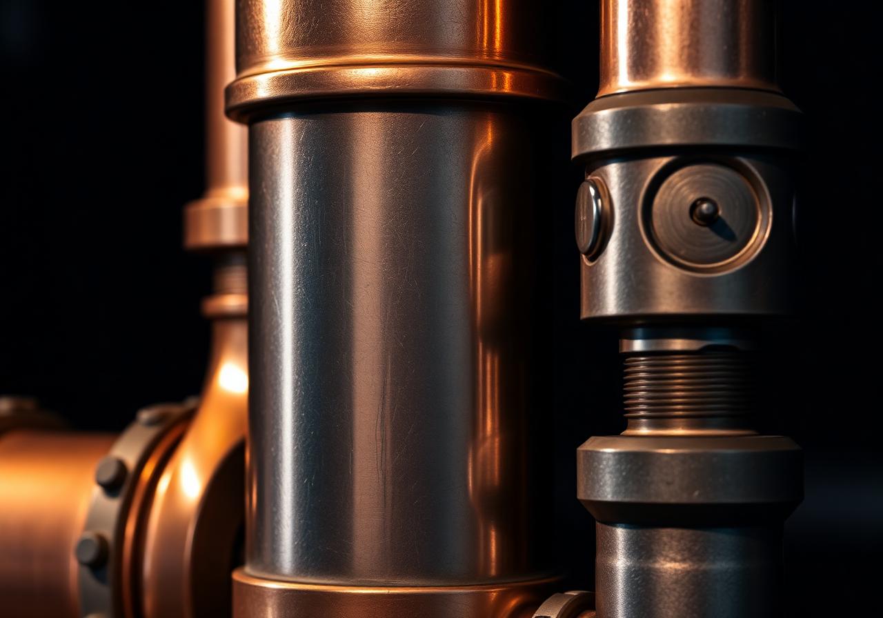 Industrial copper and steel components